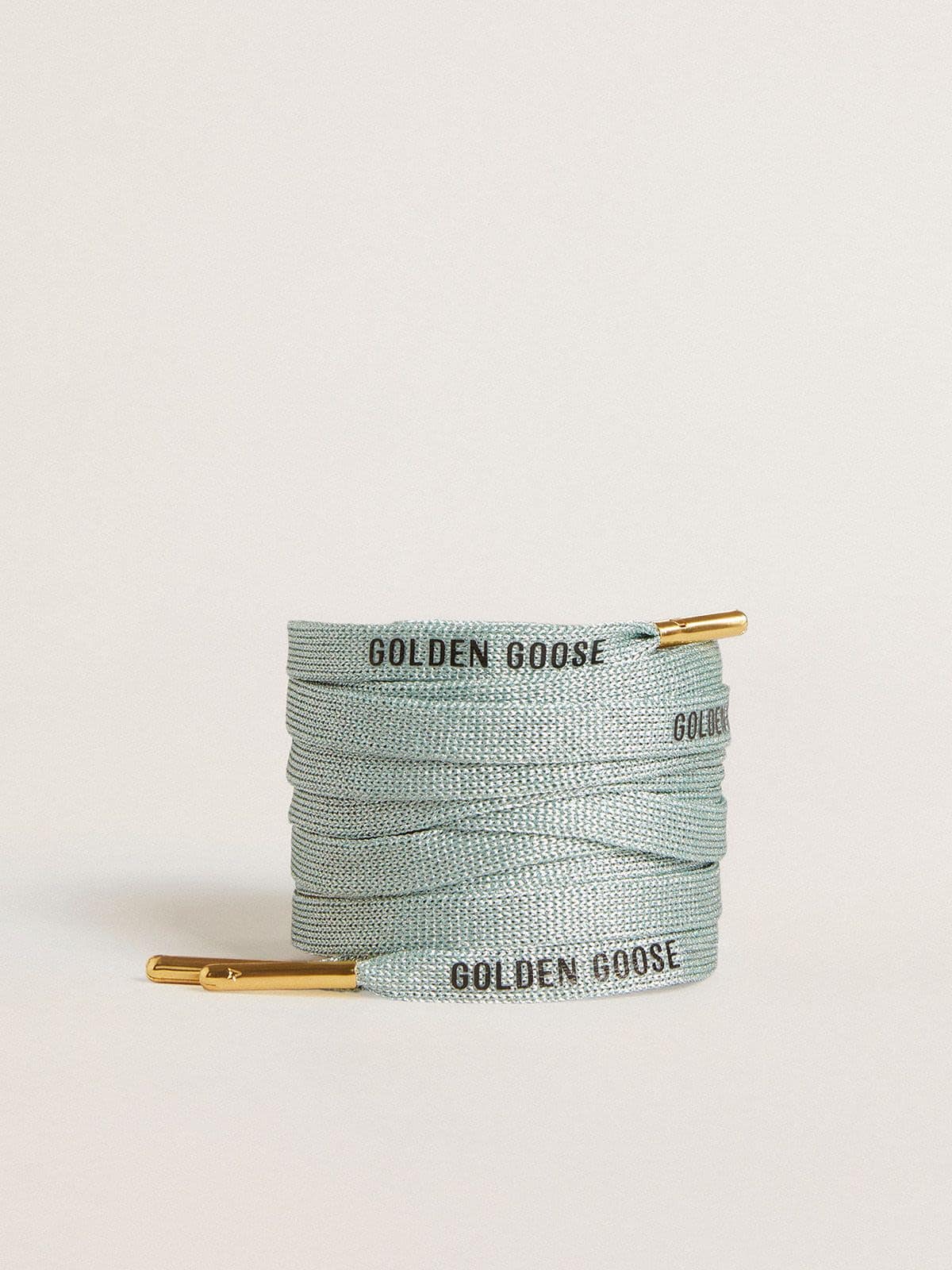 Golden Goose Gray Lurex laces with contrasting black logo