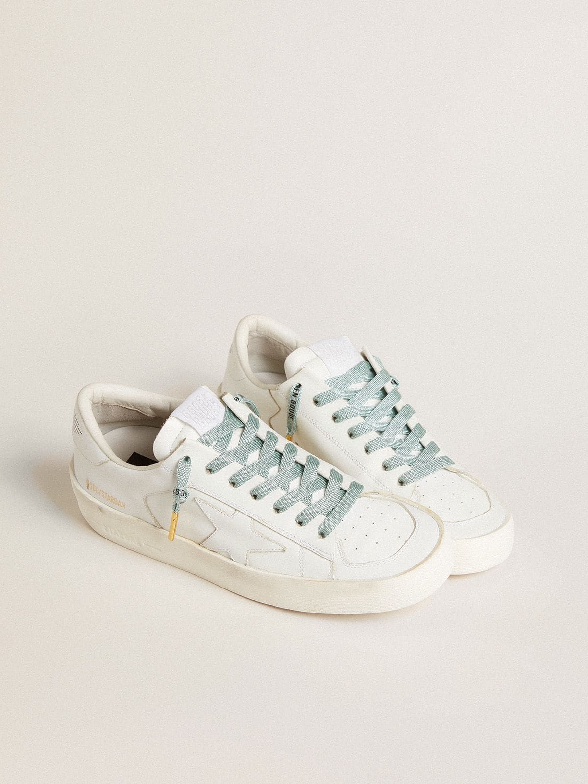 Golden Goose Gray Lurex laces with contrasting black logo