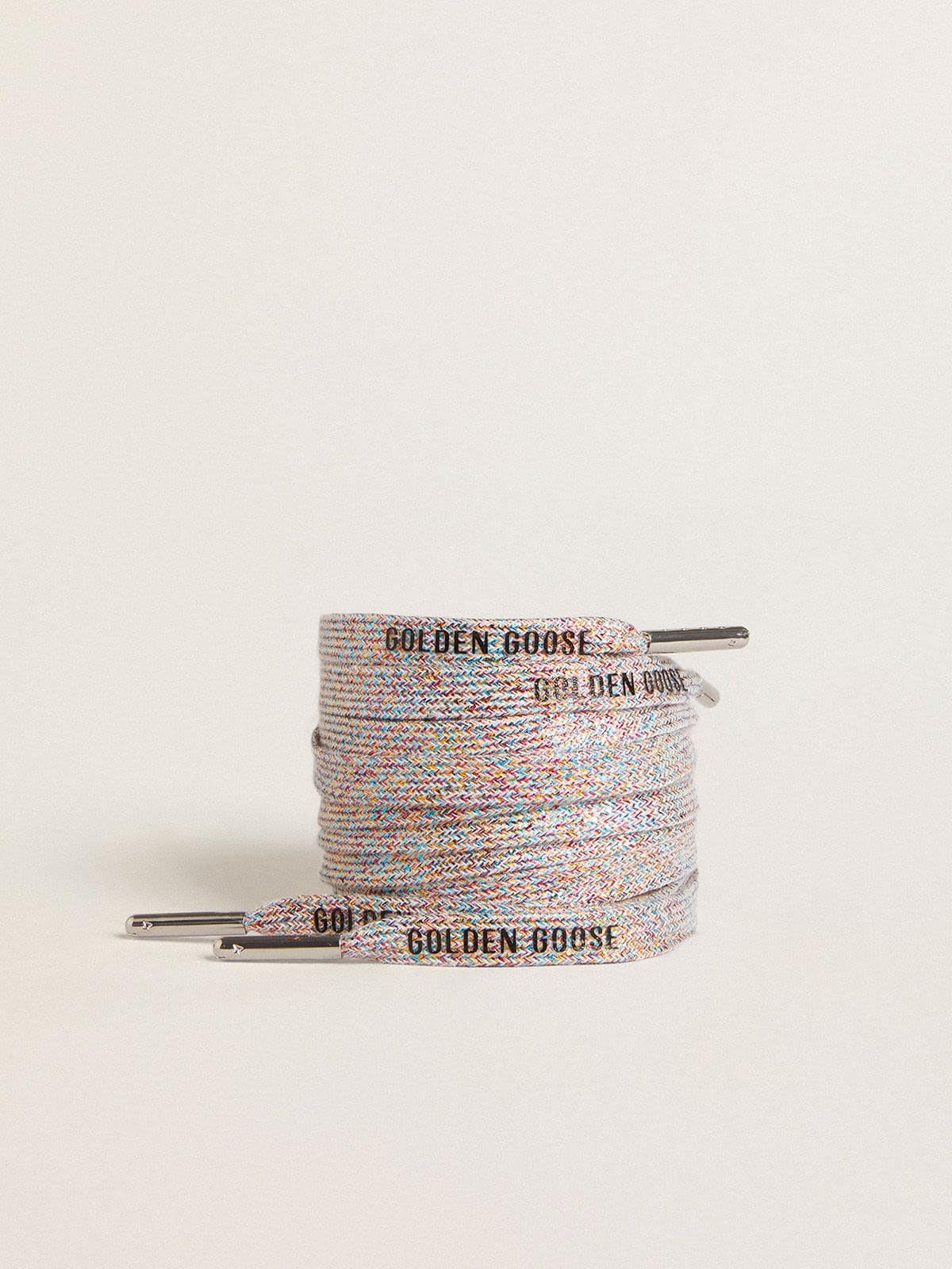 Golden Goose Multicolor Lurex laces with contrasting black logo