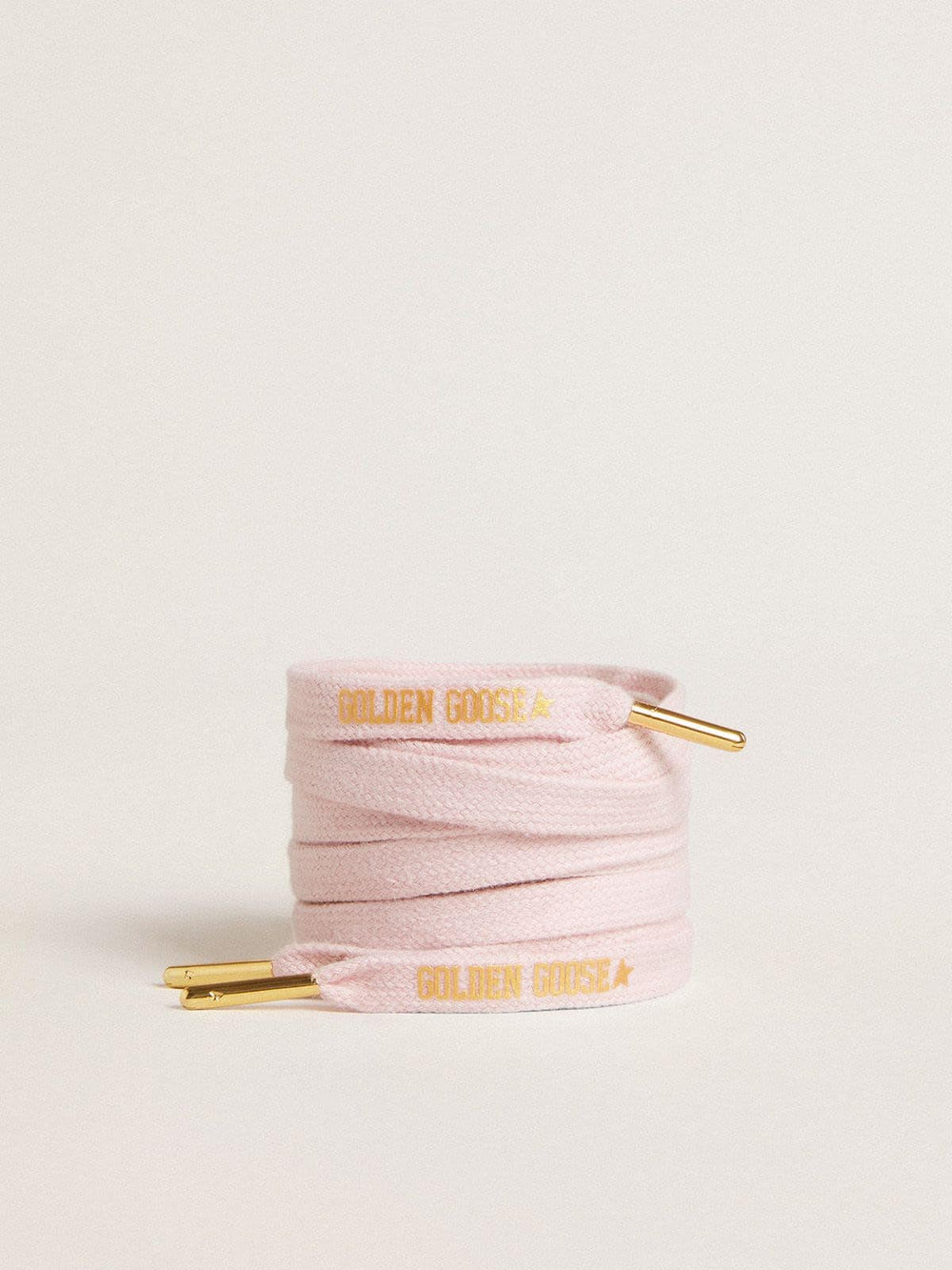 Golden Goose Pink cotton laces with contrasting gold-colored logo