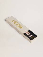 Golden Goose Pink cotton laces with contrasting gold-colored logo
