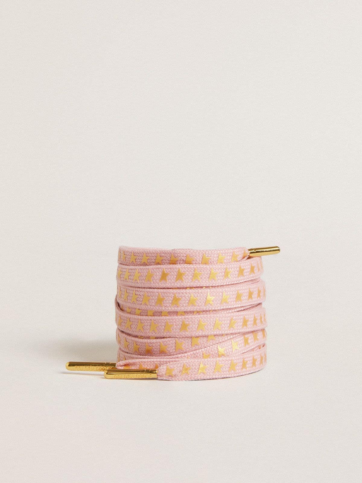 Golden Goose Pink cotton laces with contrasting gold stars