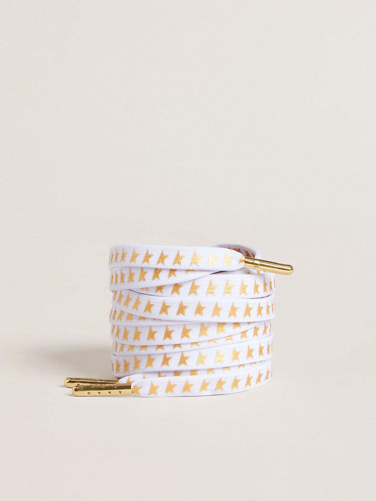 Golden Goose White cotton laces with contrasting gold stars