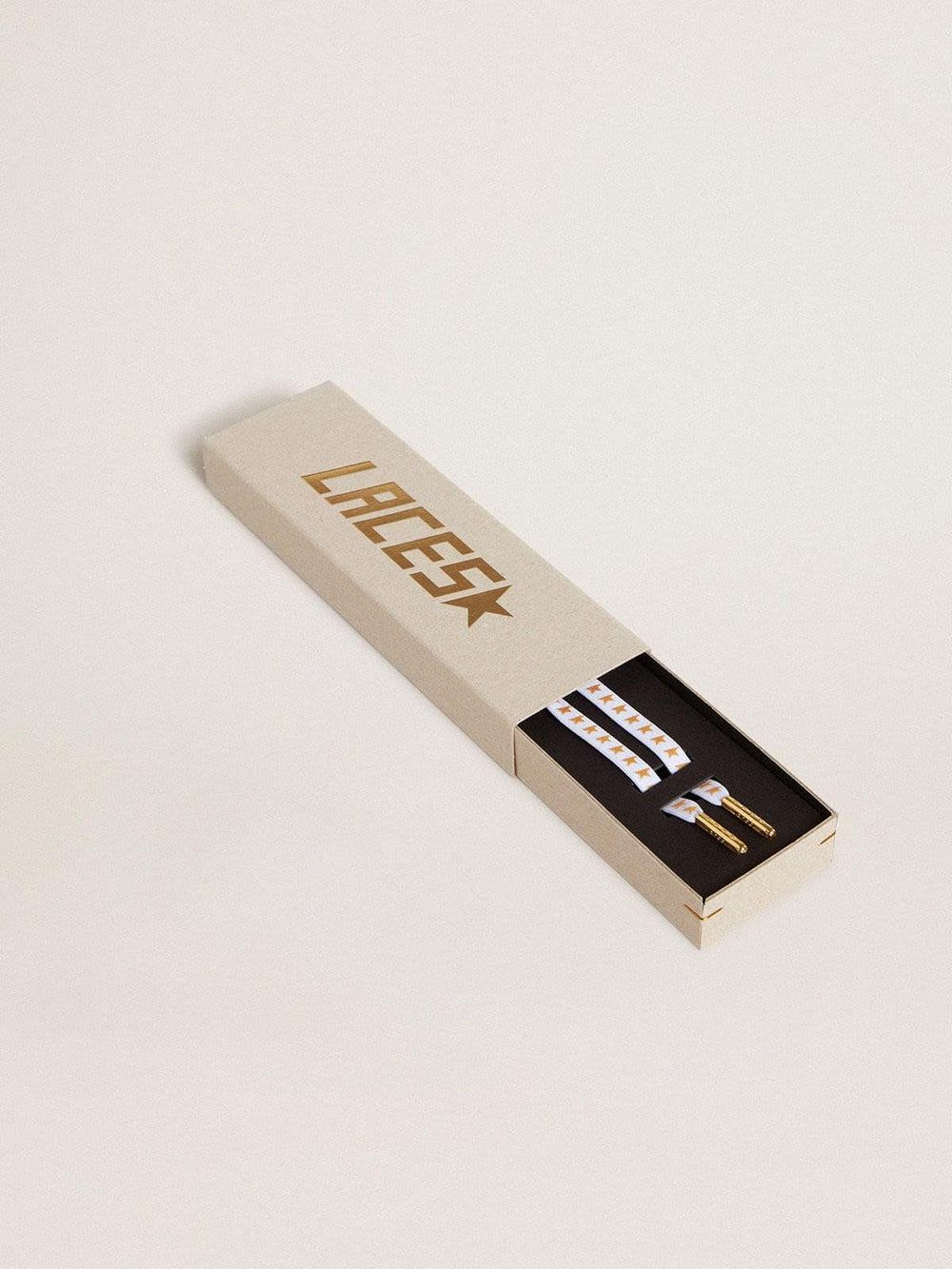 Golden Goose White cotton laces with contrasting gold stars