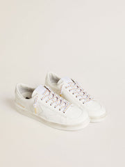 Golden Goose White cotton laces with contrasting gold stars