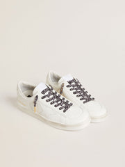 Golden Goose Gray and black animal-print laces with contrasting gold logo