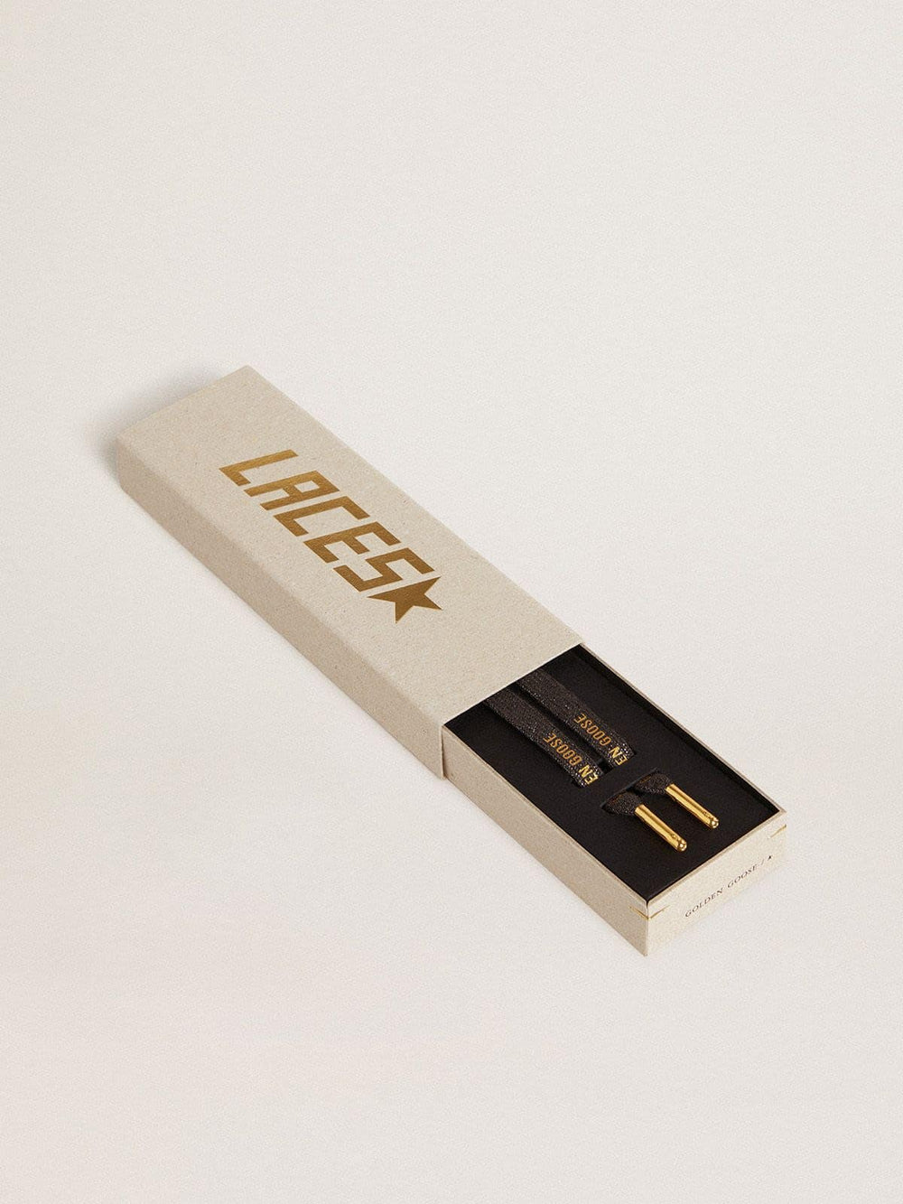 Golden Goose Dark gray lurex laces with contrasting gold logo