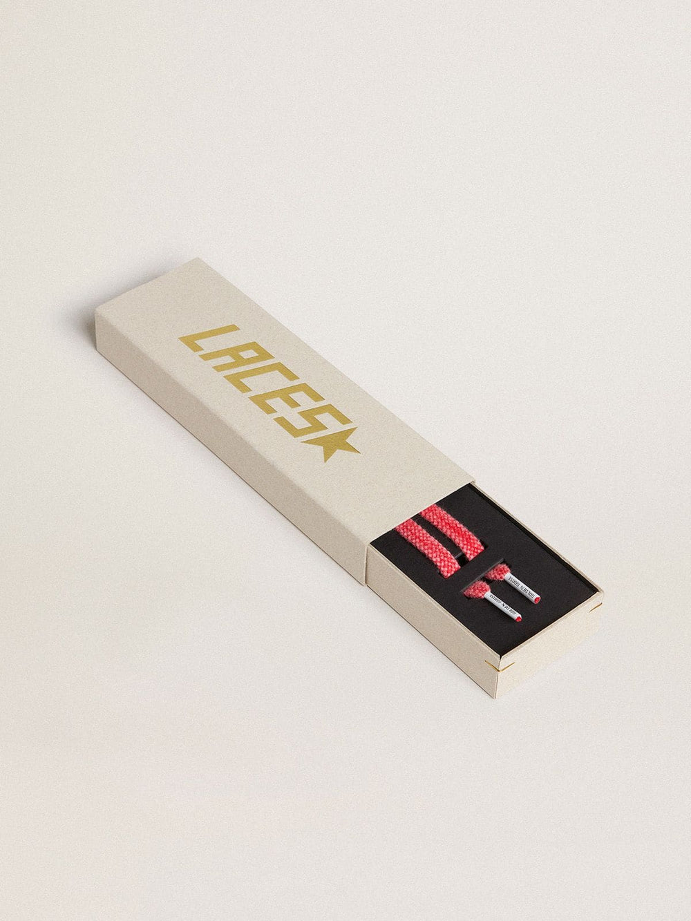 Golden Goose Worn-red cotton laces with logoed aglet