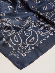 Golden Goose Denim-blue Golden Collection scarf with paisley pattern