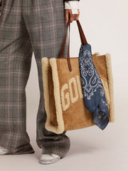 Golden Goose Denim-blue Golden Collection scarf with paisley pattern