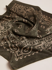 Golden Goose Moss-green scarf with paisley pattern