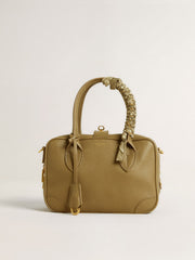 Golden Goose Dove-gray braided fabric charm with brass chain