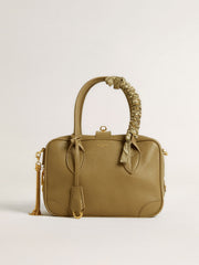 Golden Goose Dove-gray braided fabric charm with brass chain
