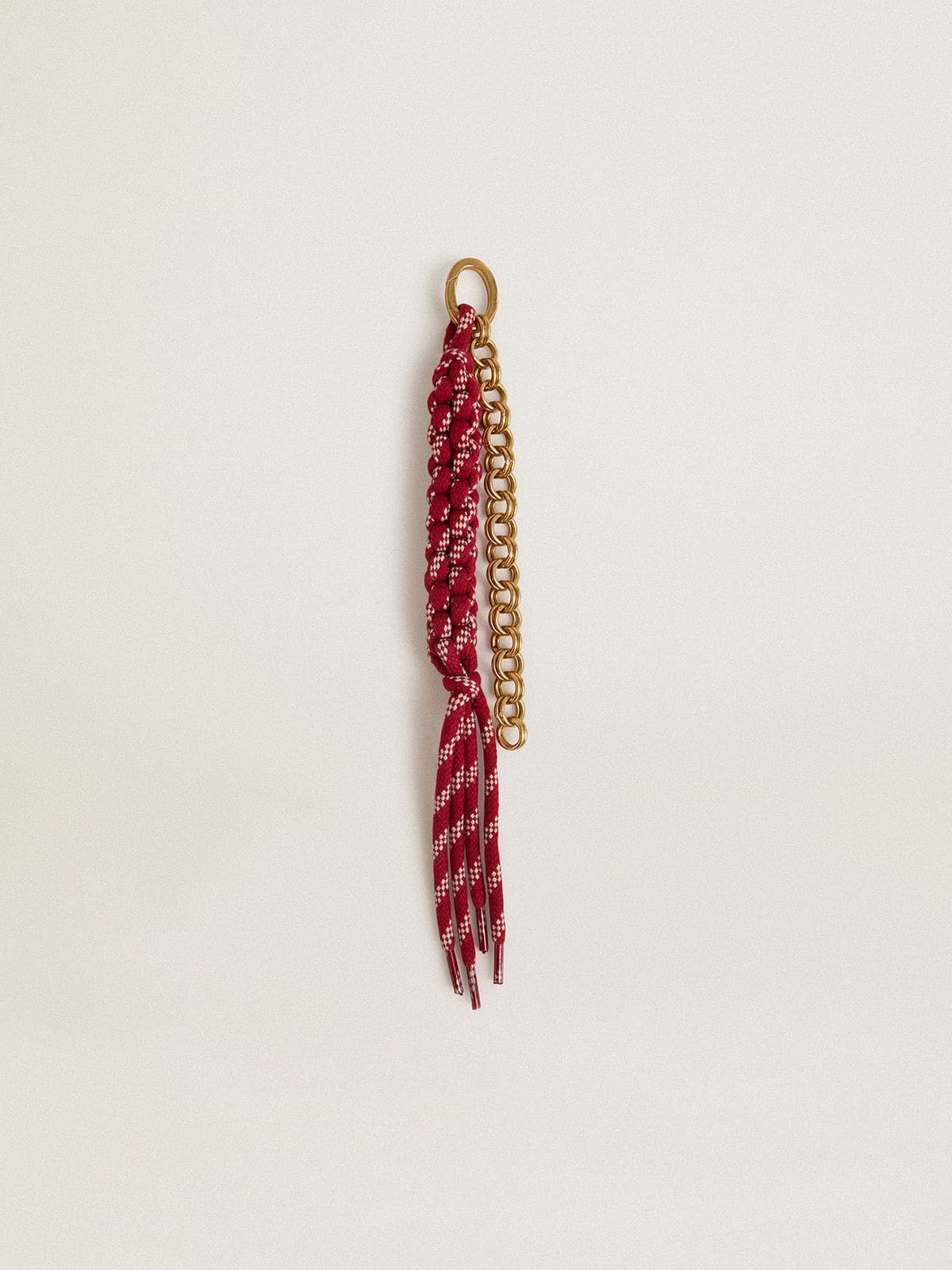 Golden Goose Charm with red knotted laces
