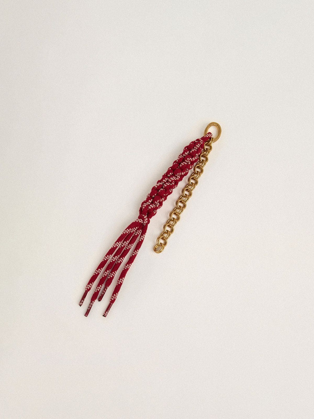 Golden Goose Charm with red knotted laces