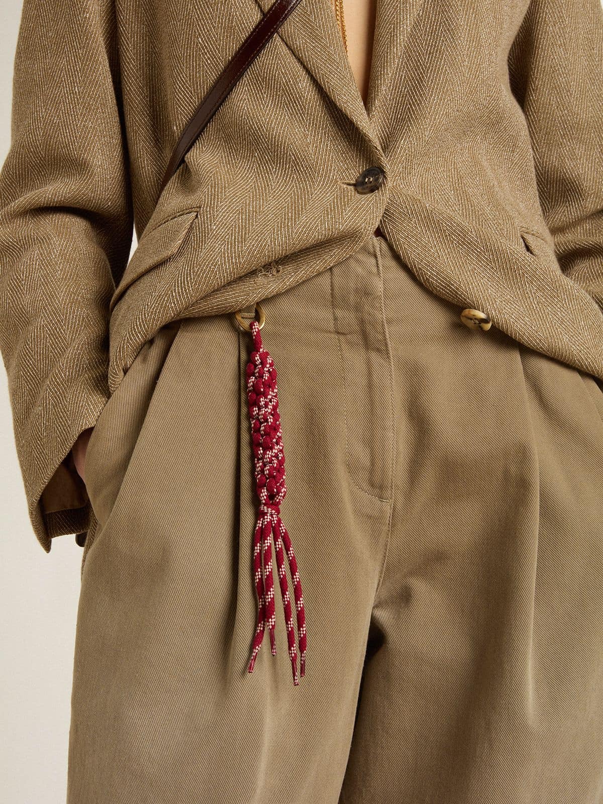 Golden Goose Charm with red knotted laces