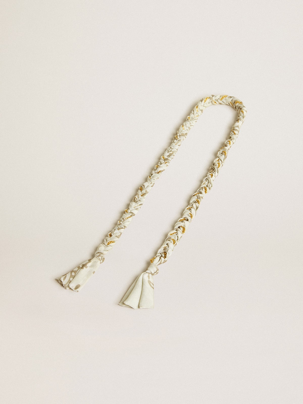 Golden Goose Butter-colored braided fabric charm with brass chain