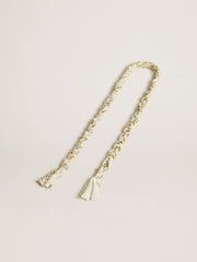 Golden Goose Butter-colored braided fabric charm with brass chain