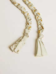 Golden Goose Butter-colored braided fabric charm with brass chain