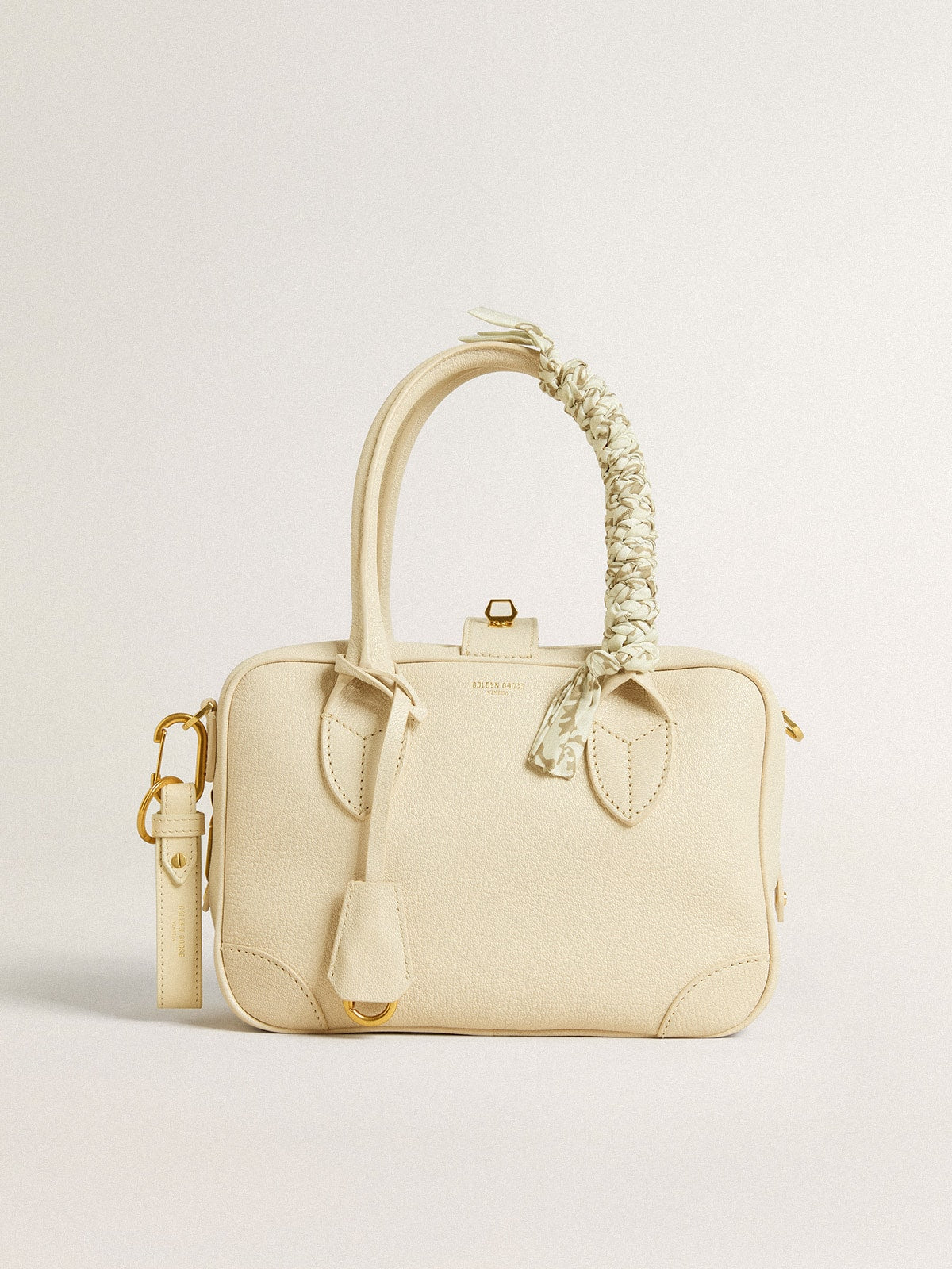 Golden Goose Butter-colored braided fabric charm with brass chain