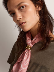 Golden Goose Old rose scarf with paisley print