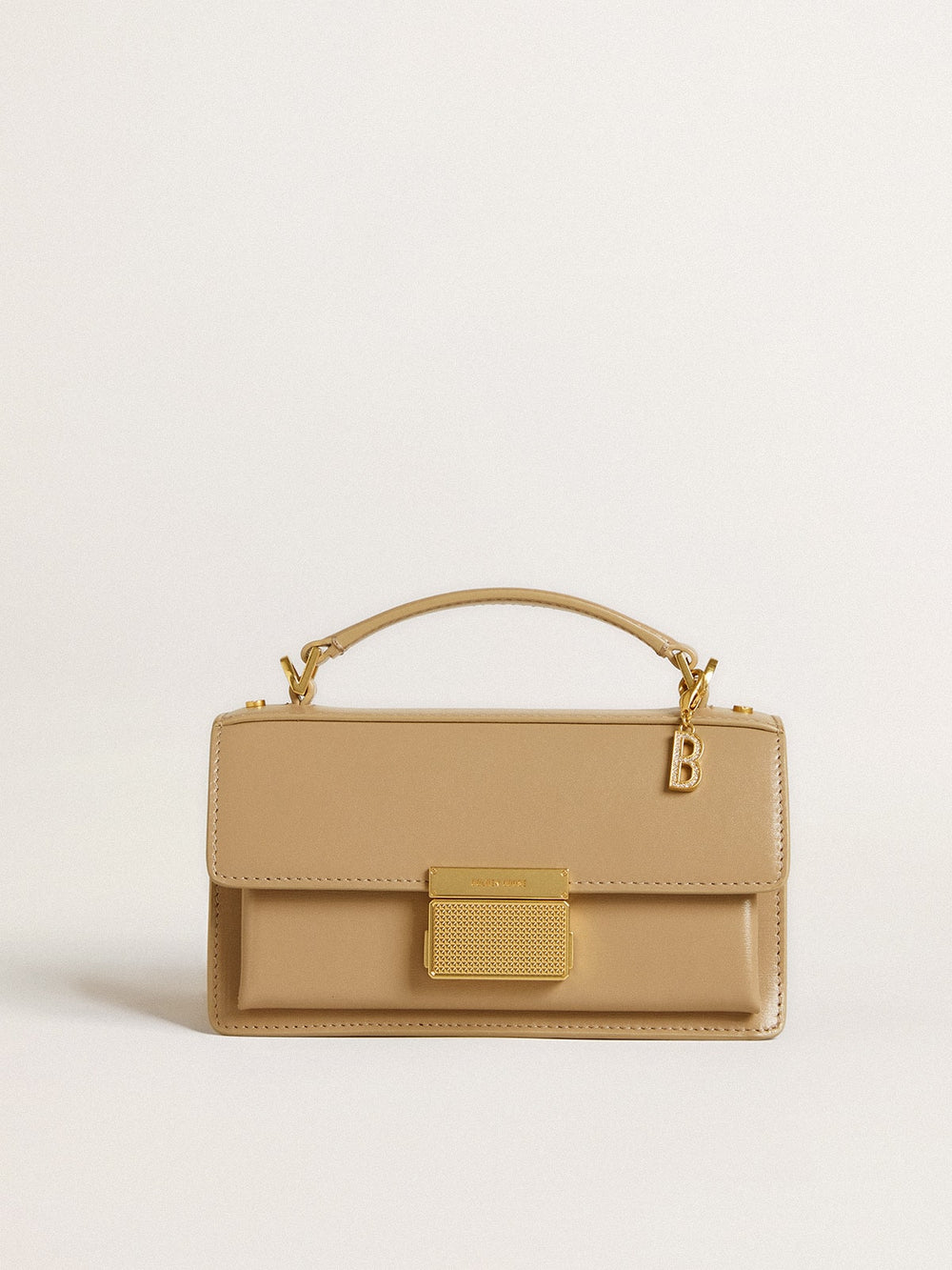 Golden Goose Letter B charm in gold-colored brass with crystals