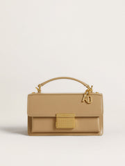 Golden Goose Letter D charm in gold-colored brass with crystals