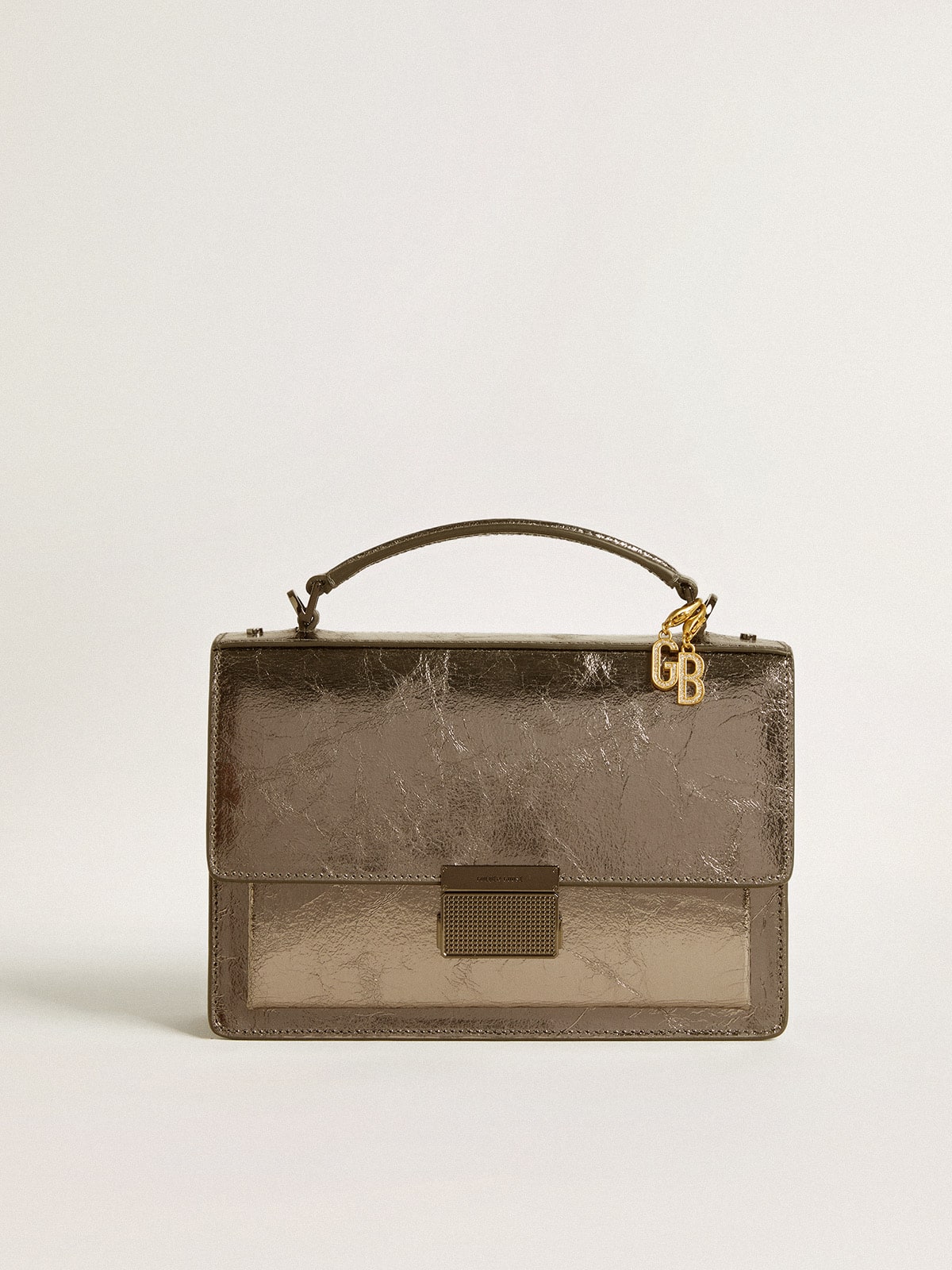 Golden Goose Letter G charm in gold-colored brass with crystals