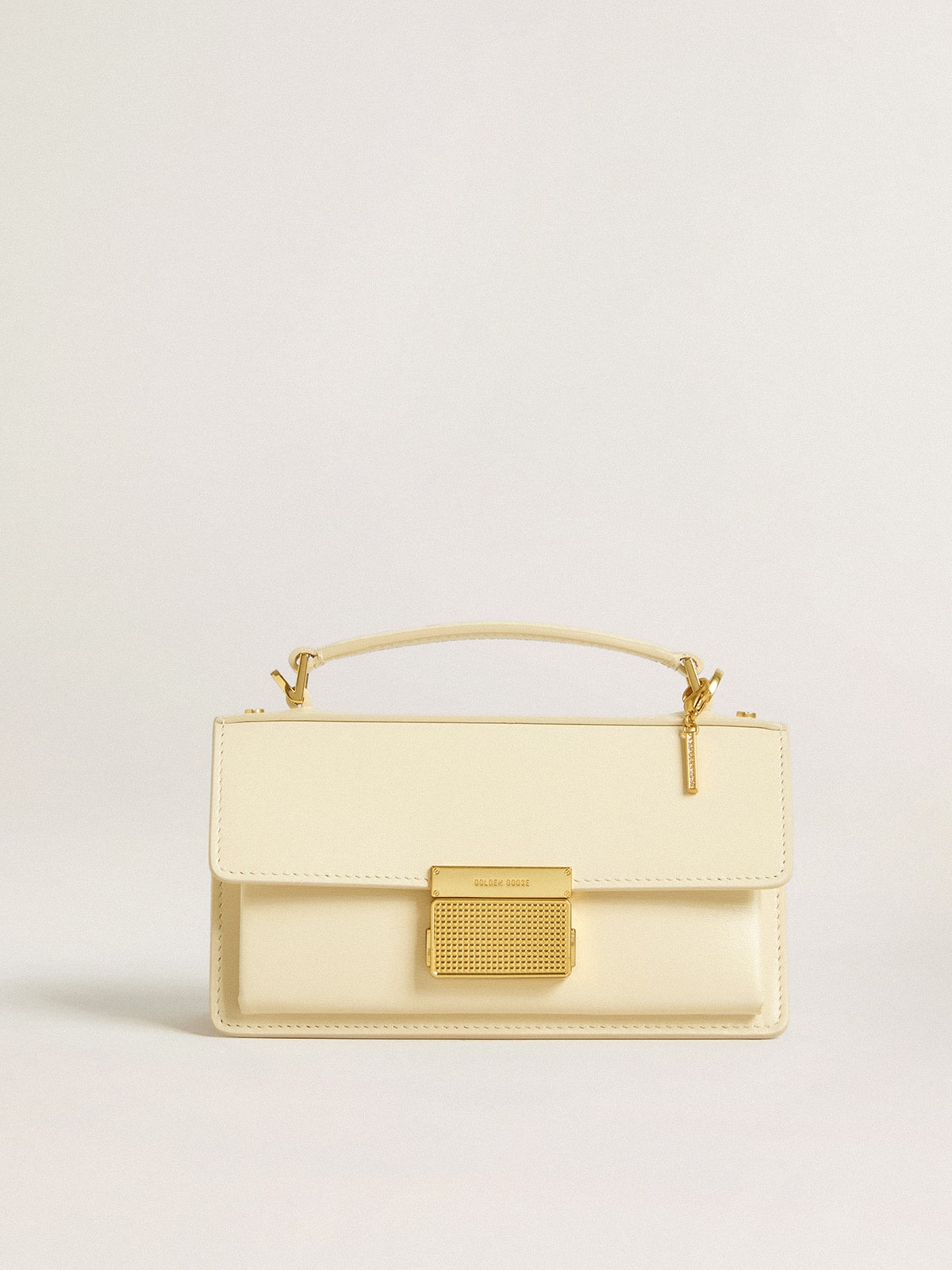 Golden Goose Letter I charm in gold-colored brass with crystals