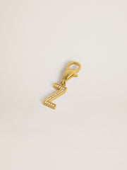 Golden Goose Letter Z charm in gold-colored brass with crystals