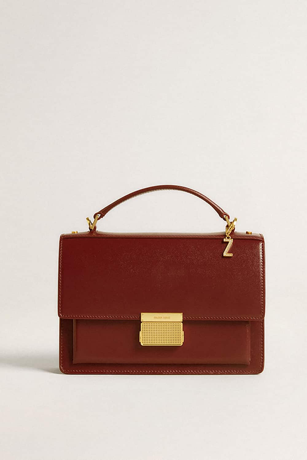 Golden Goose Letter Z charm in gold-colored brass with crystals