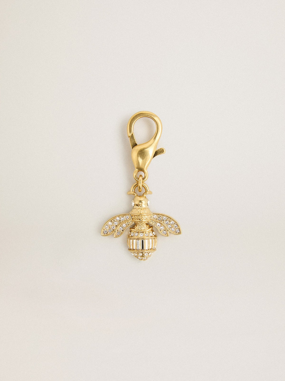 Golden Goose Bee-shaped charm in gold-colored brass with crystals