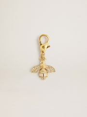 Golden Goose Bee-shaped charm in gold-colored brass with crystals