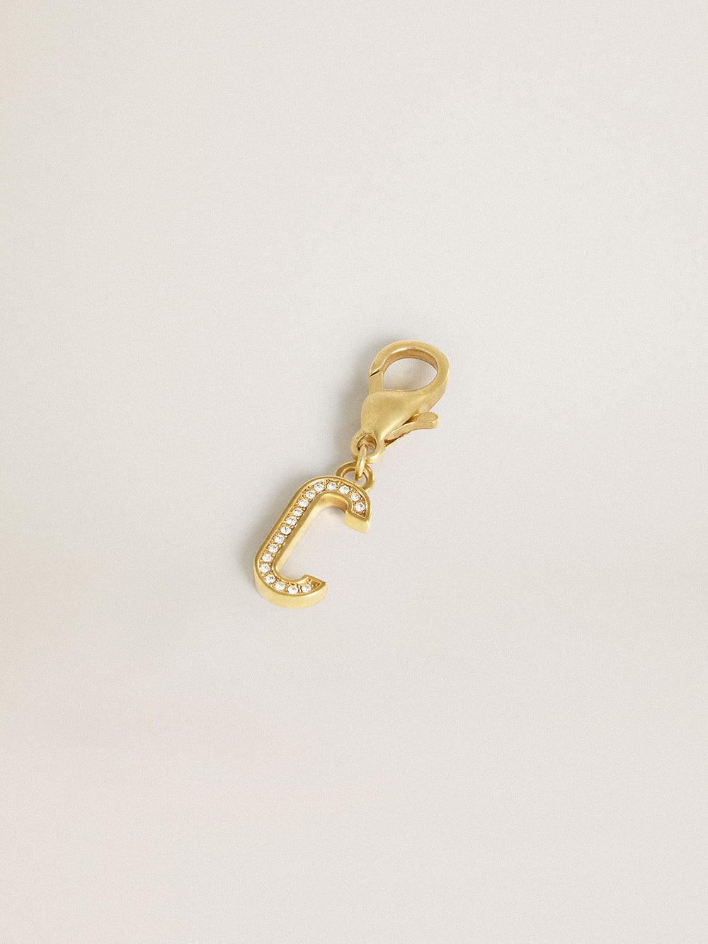 Golden Goose Letter C charm in gold-colored brass with crystals