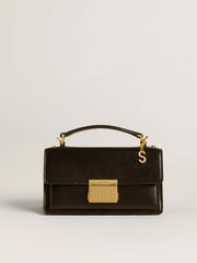 Golden Goose Letter S charm in gold-colored brass with crystals