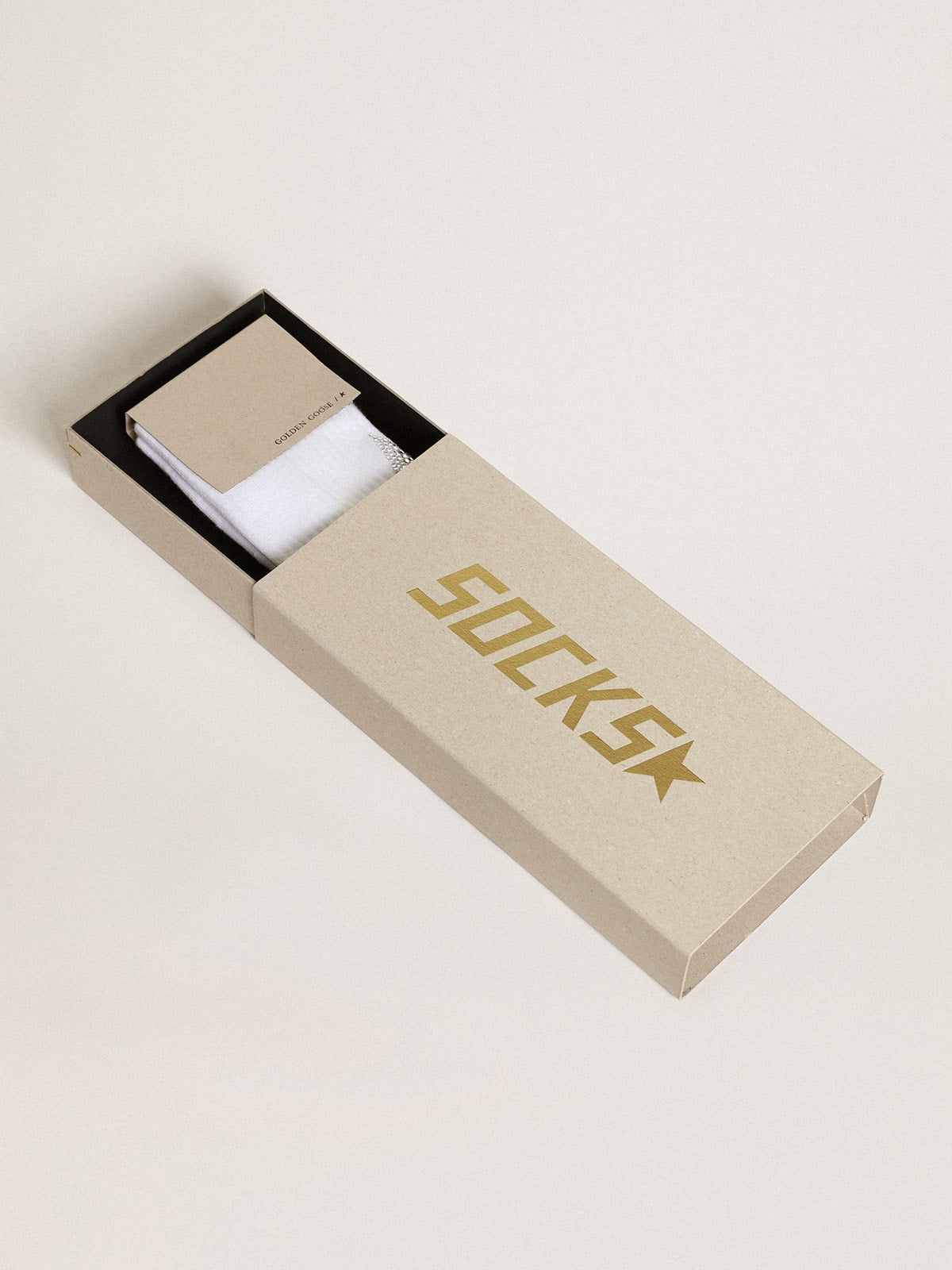 Golden Goose White socks with crystal star on the back