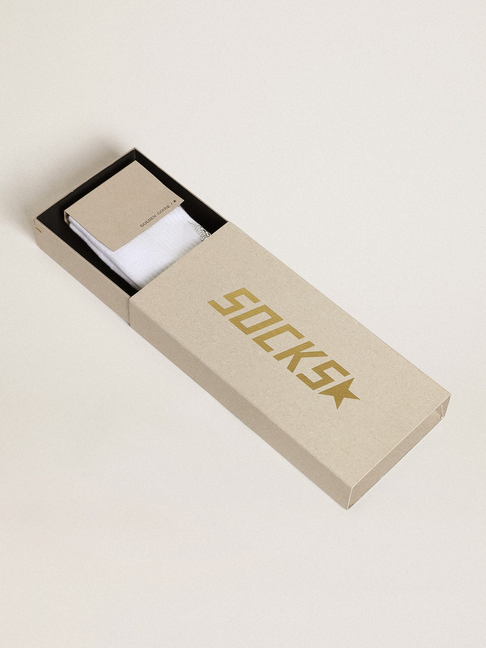 Golden Goose White socks with crystal star on the back