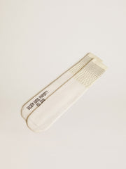 Golden Goose Worn-white socks with applied crystals