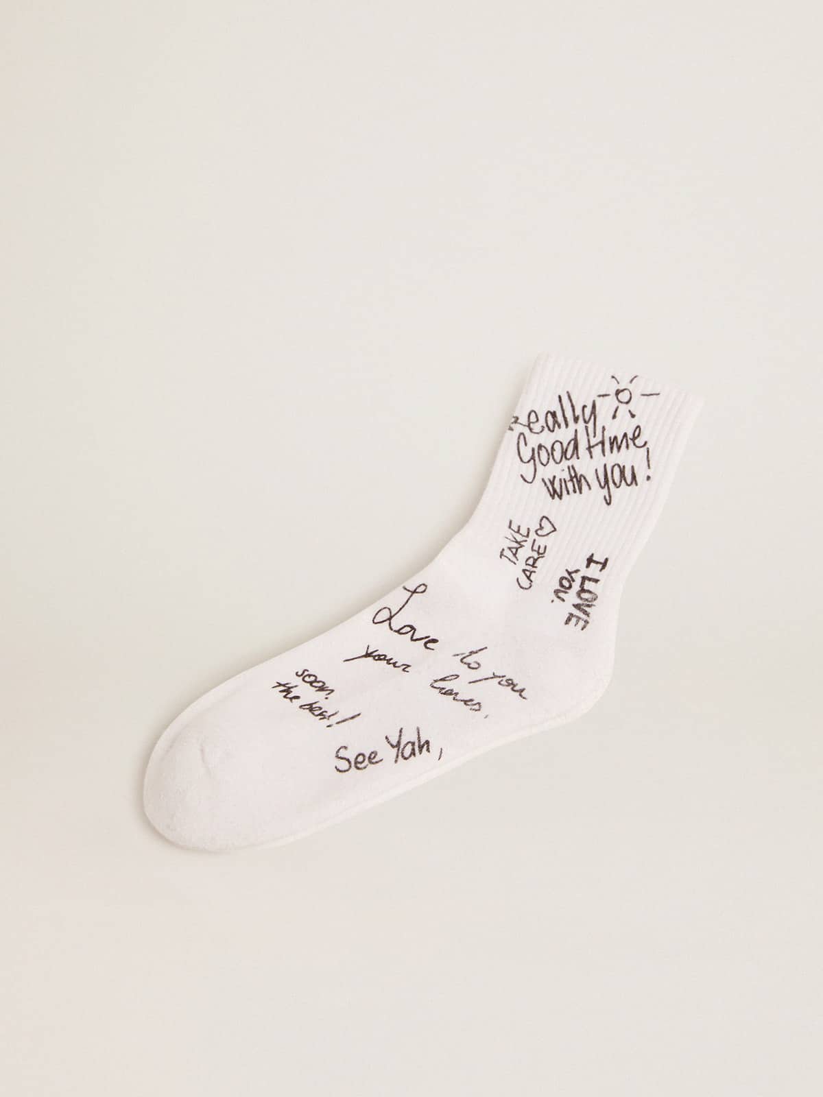 Golden Goose Optical white socks with black lettering