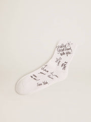 Golden Goose Optical white socks with black lettering