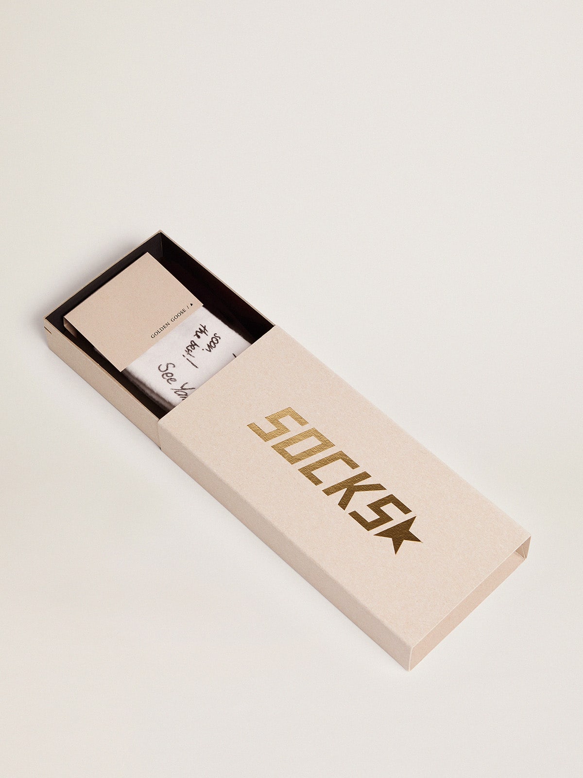 Golden Goose Optical white socks with black lettering