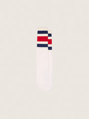 Golden Goose Worn-white socks with blue and red stripes