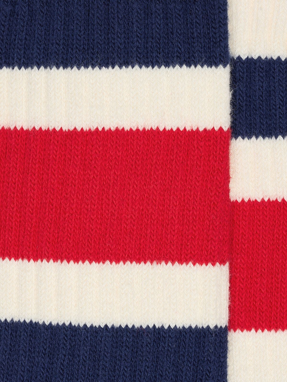Golden Goose Worn-white socks with blue and red stripes