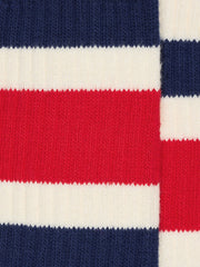 Golden Goose Worn-white socks with blue and red stripes