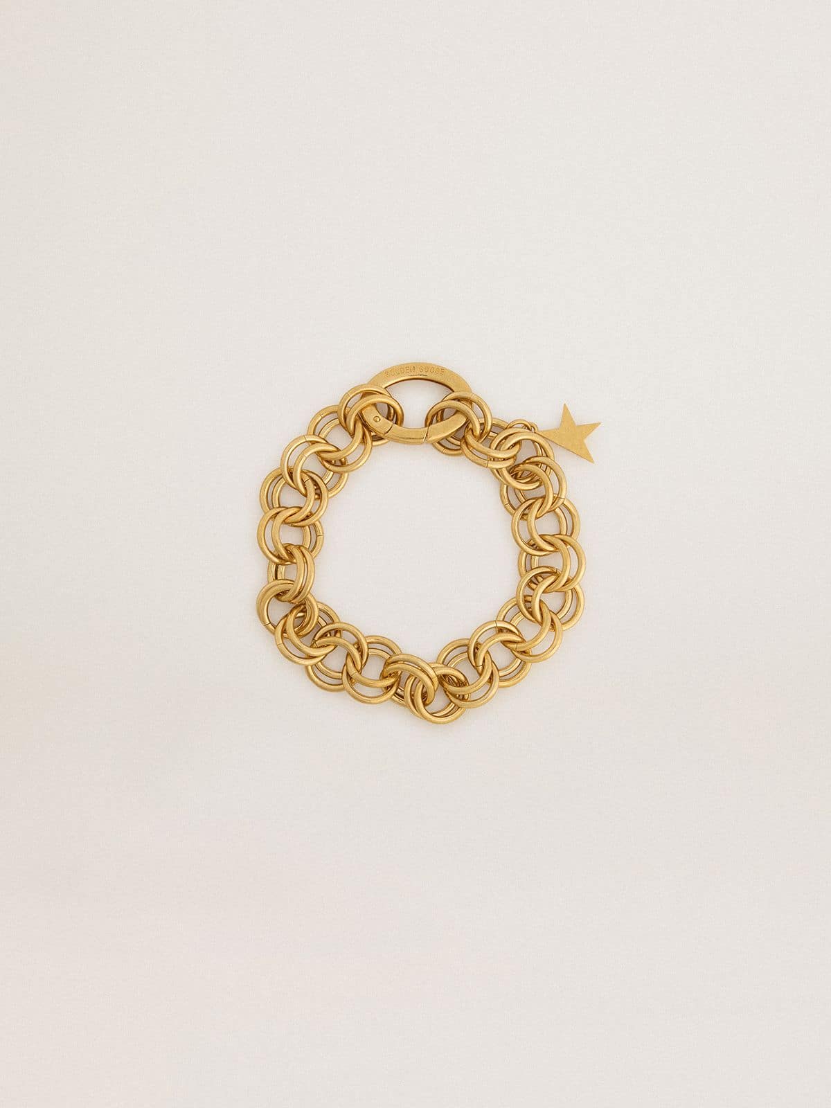Golden Goose Antique gold-colored woven chain bracelet with star-shaped clasp