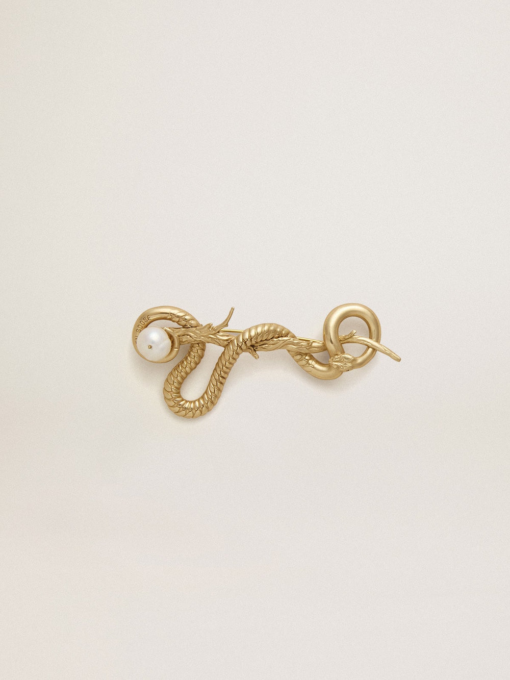 Golden Goose CNY antique gold snake-shaped pin