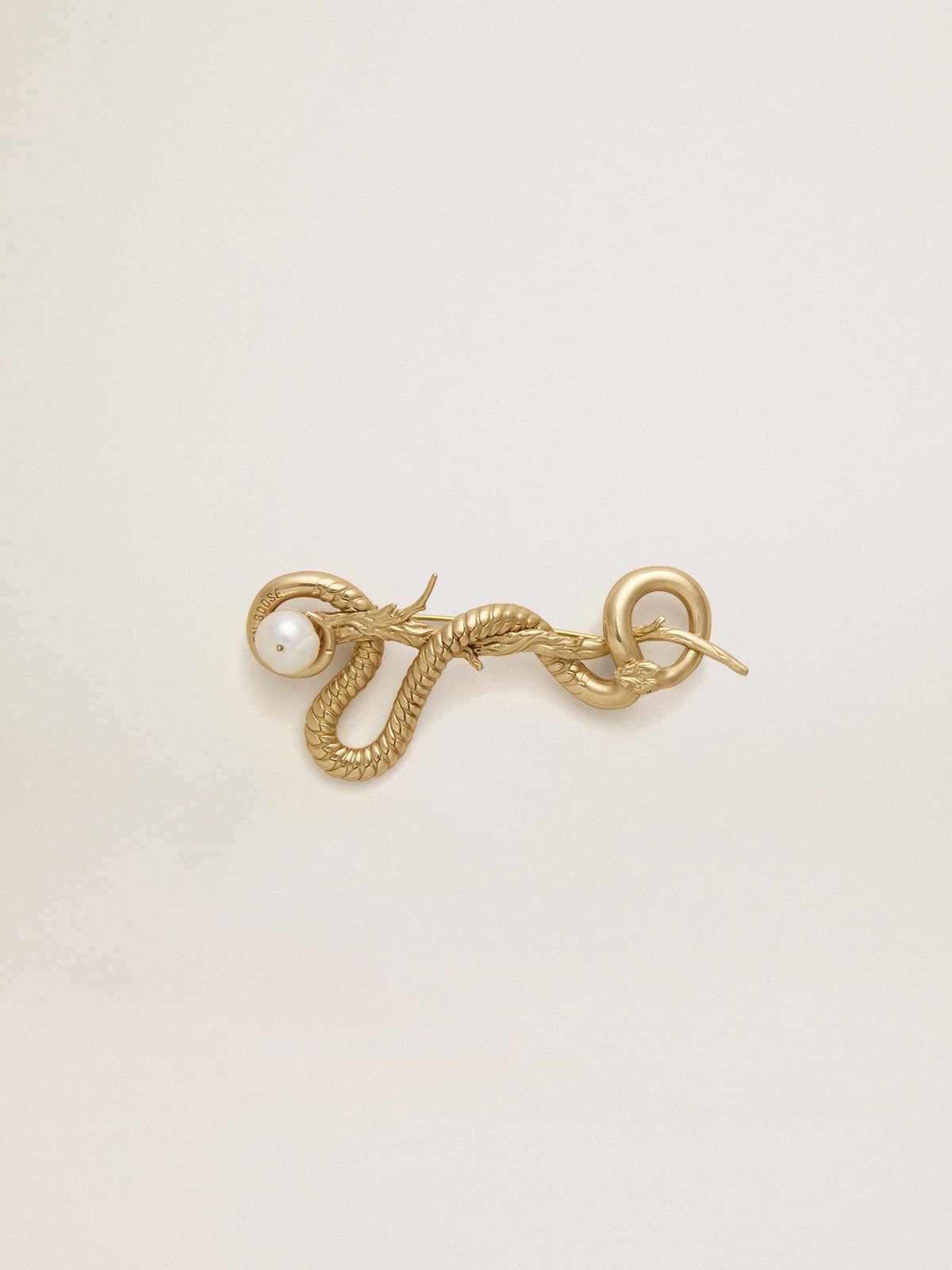 Golden Goose CNY antique gold snake-shaped pin