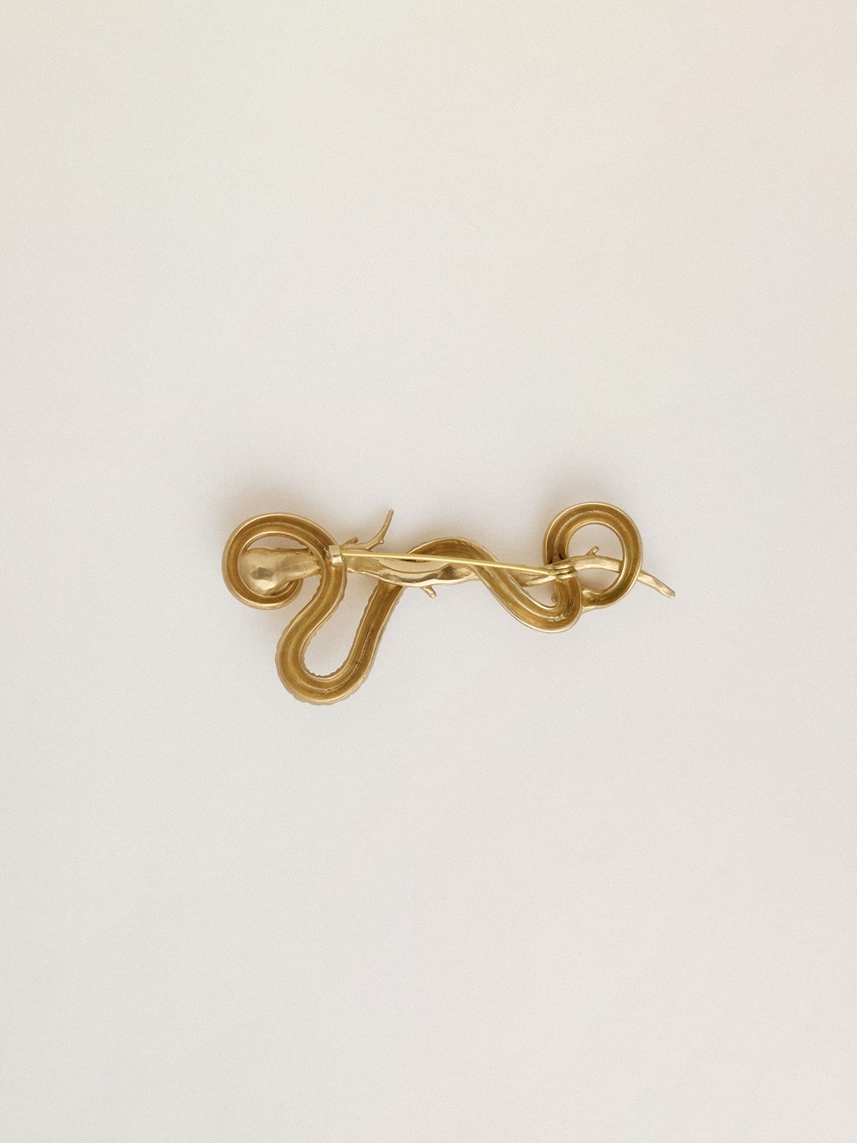 Golden Goose CNY antique gold snake-shaped pin