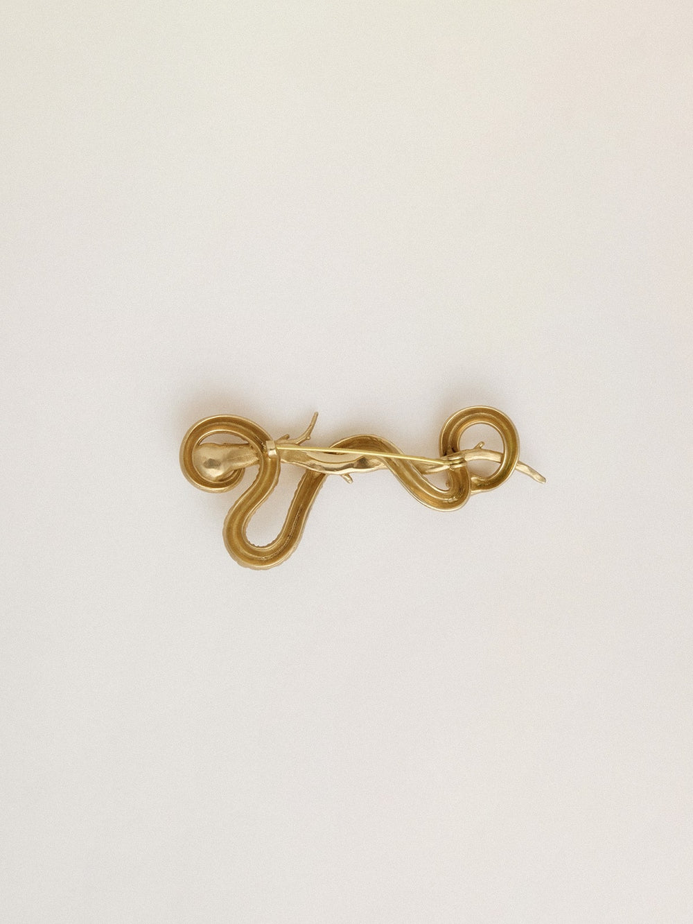 Golden Goose CNY antique gold snake-shaped pin