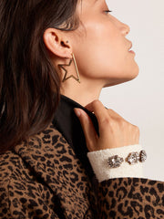 Golden Goose Women's Star antique gold color pendant earrings